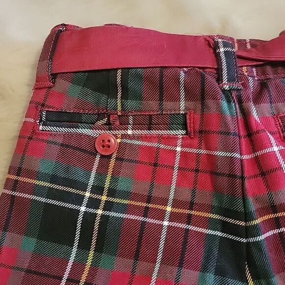 JANIE AND JACK RED AND GREEN PLAID HOLIDAY PANTS, SIZE 12-18 MONTHS - Picture 8 of 8